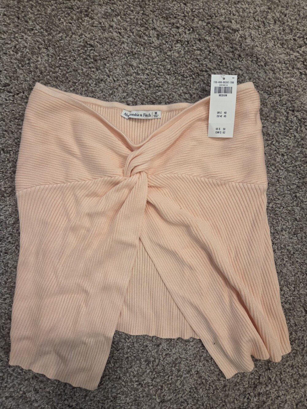 Abercrombie & Fitch Peach Twist Ribbed Tube Top